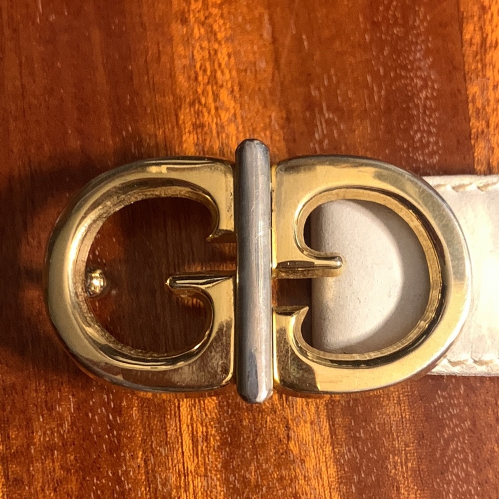 RARE GG GUCCIO GUCCI 70’s ITALY WHITE LEATHER BELT 100% AUTHENTIC